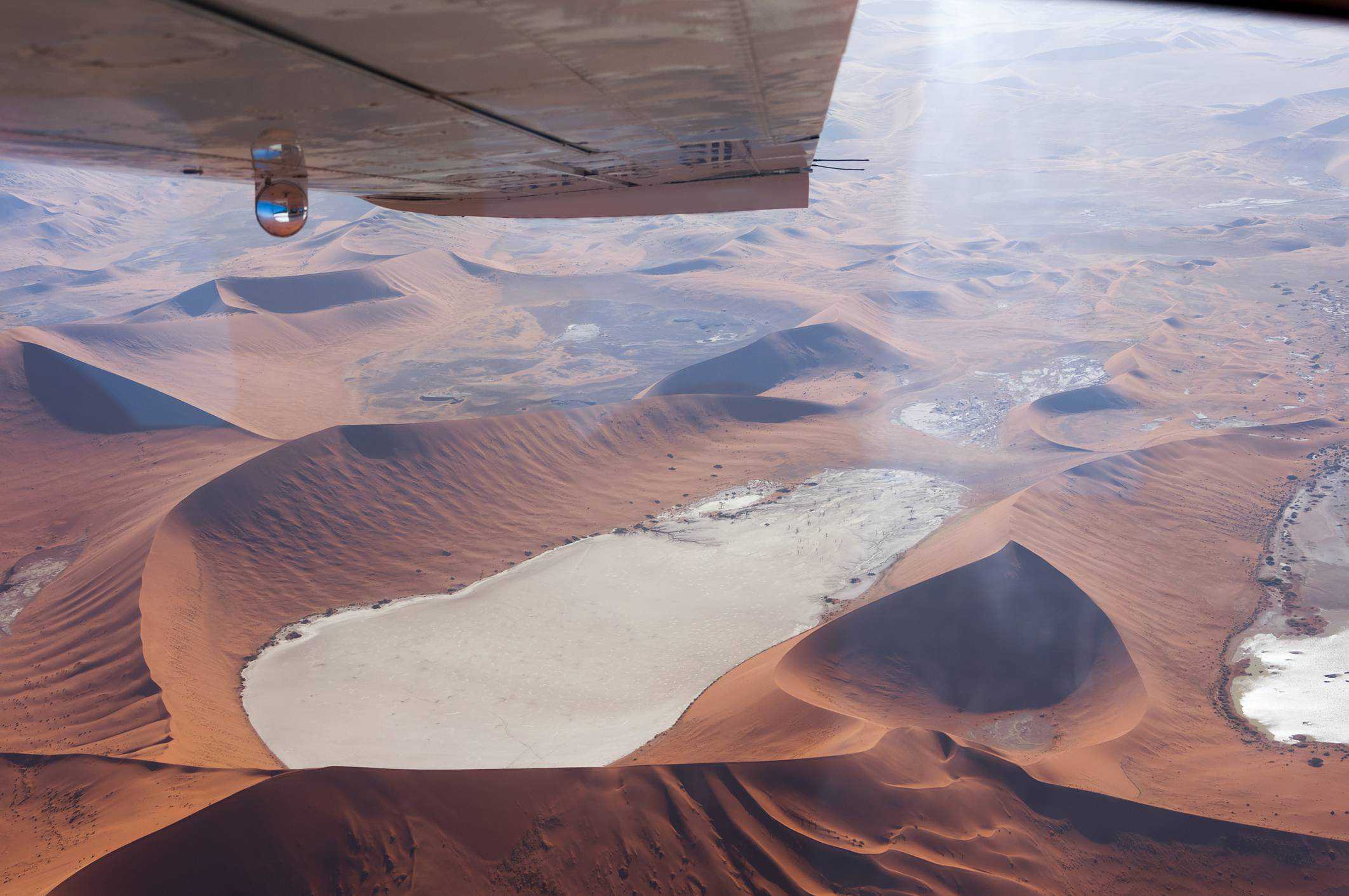 Aerial view of the Dead Vlei, Soussuvlei, in Namibia